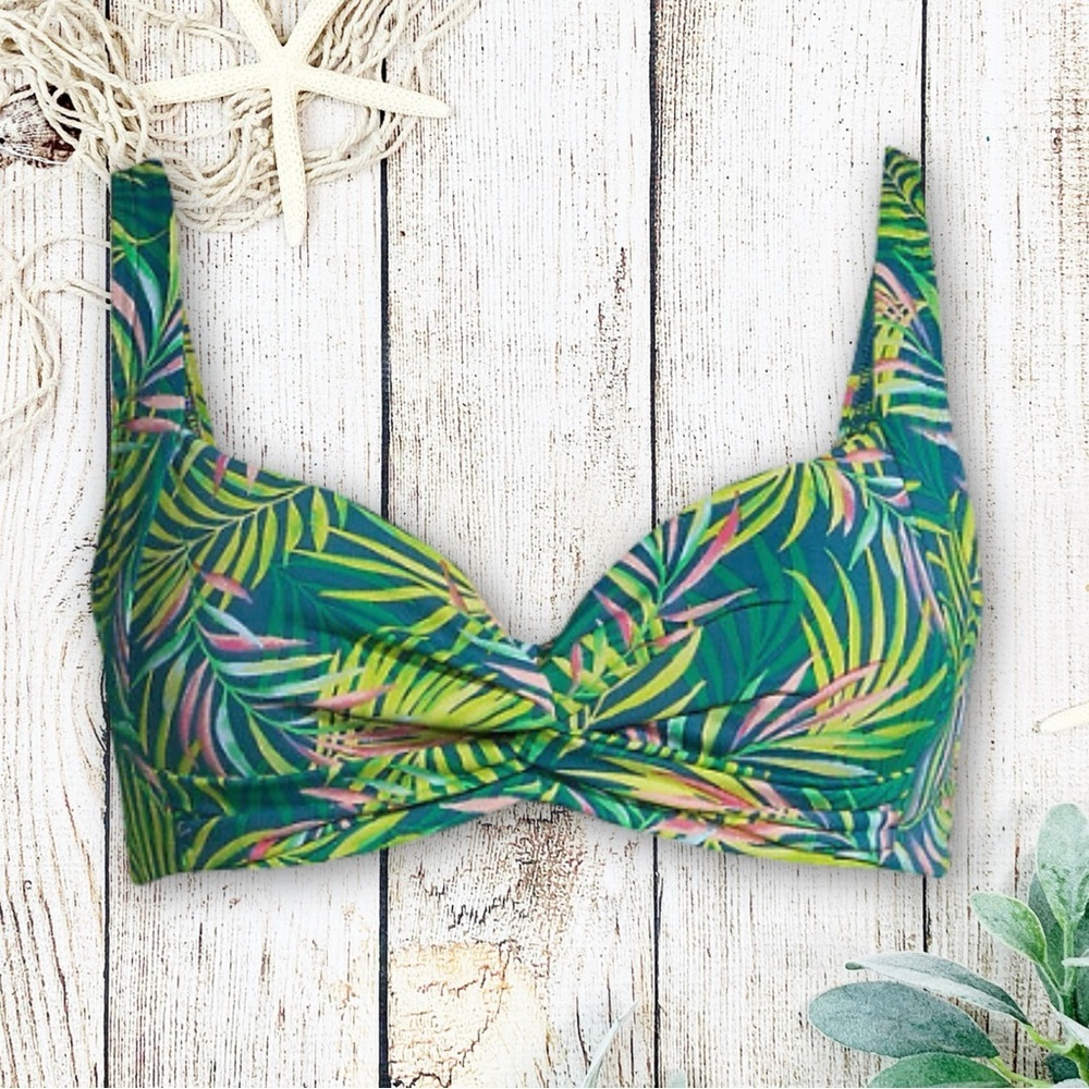 NWT! 💚 LANDS’ END Twist Front Underwire Bikini Top – Size 14, NWT - Picture 6 of 13
